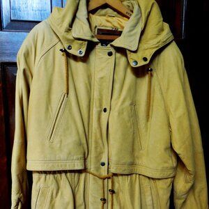 Chamonix Genuine Leather Jacket with Removable Hood Size L